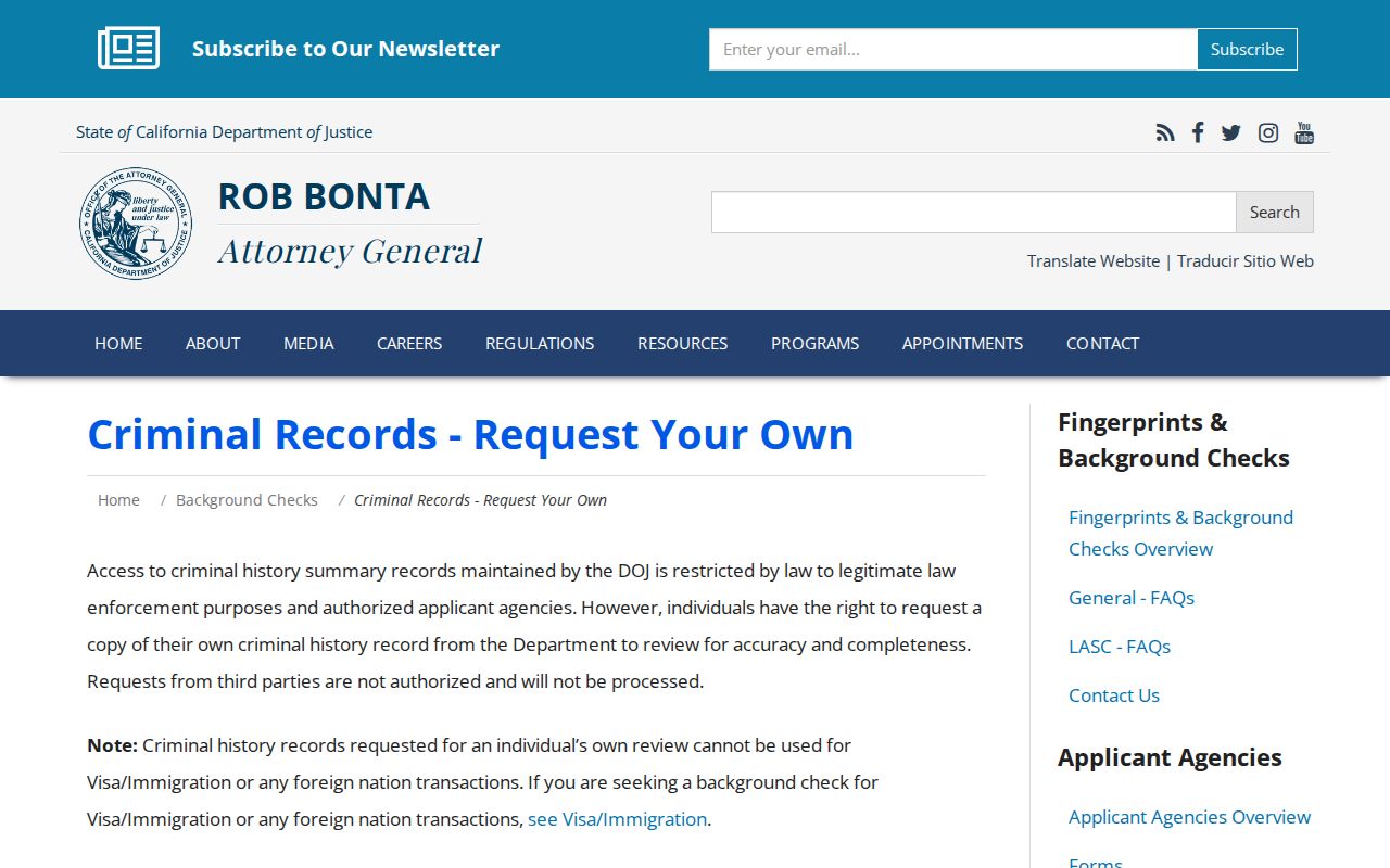 Solano County criminal history California DOJ record review