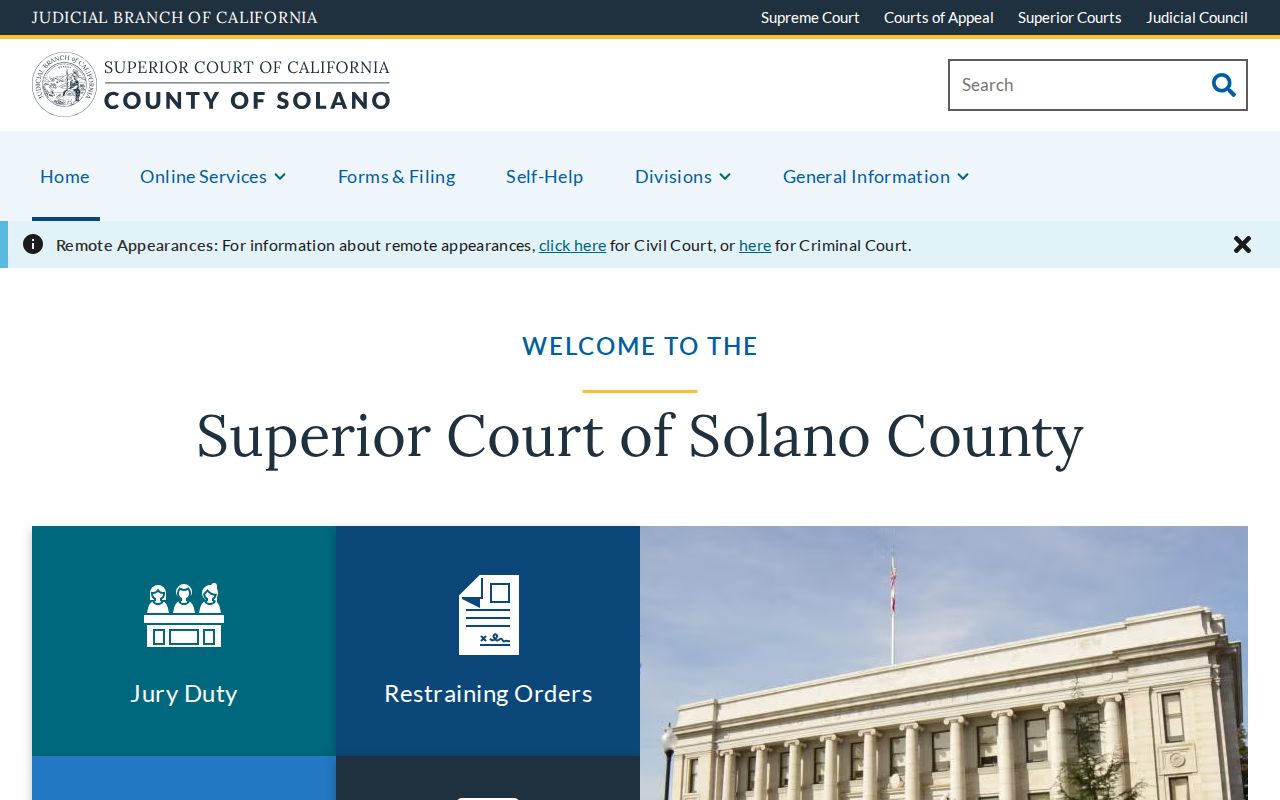 Solano County criminal history Superior Court access
