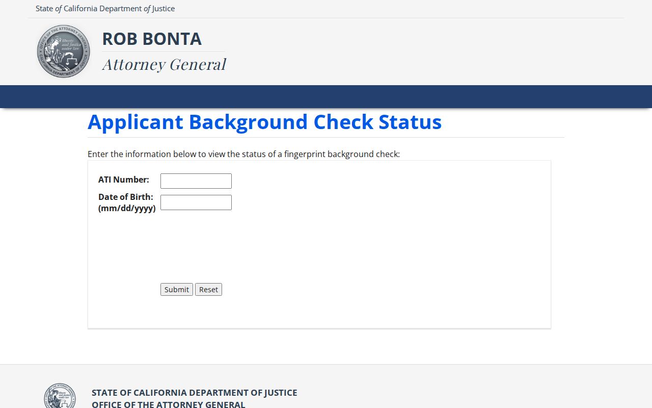 Solano County criminal history DOJ applicant status